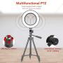 10" Selfie Ring Light with Tripod Stand & Cell Phone Holder for Live Stream/Makeup, Dimmable LED Desktop Ring Light with 3 Light Mode for YouTube Video/Photography