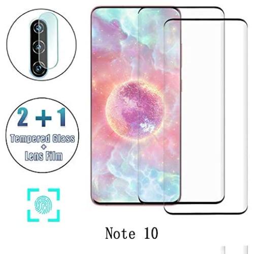Glass Screen Protector for Samsung Galaxy Note 10/ Note10 5G, 9H Tempered Glass, Ultrasonic Fingerprint Compatible,3D Curved, HD Clear, Bubble-Free for Galaxy Note10 Screen Protector