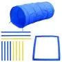 PawHut 4PC Obstacle Dog Agility Training Course Kit Backyard Competitive Equipment- Blue/Yellow