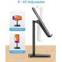 Cell Phone Stand, OMOTON Adjustable Phone Stand, Upgraded Height Increasing Desk Phone Holder for iPhone SE 2/11/ 11 Pro/XS Max, Samsung Galaxy S20/ S10 and Other Phones (3.5-7.0-Inch), Black