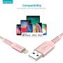 iPhone Charger 10ft, Apple MFi Certified Lightning Cable, Braided Nylon High-Speed Cable for iPhone 11/11 Pro/11 Pro Max/X/XS/XR/XS Max/8/7/6/5S/SE, AirPods/Pro, iPad Mini/Air - Rose Gold