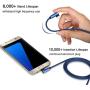 Micro USB Cable Android Charger - [2-Pack 10FT] 90 Degree Right Angle Nylon-Braided Fast Sync & Charging Cord Compatible with Galaxy, Kindle, Nexus, LG, Xbox, PS4, Smartphones & More(Blue)