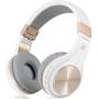 Bluetooth Headphones, Riwbox XBT-80 Folding Stereo Wireless Bluetooth Headphones Over Ear with Microphone and Volume Control, Wireless and Wired Headset for PC/Cell Phones/TV/ipad (White Gold)