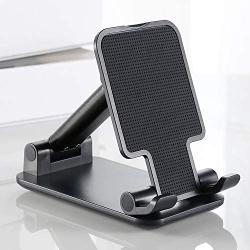 Wismat Cell Phone Stand for Desk - Adjustable Foldable Swivel Phone Stand, Cell Phone Holder for Desk Compatible with iPhone 12 11 Pro max X 7 8 Plus Mini Tablet, Mobile Phone Mount for Desktop