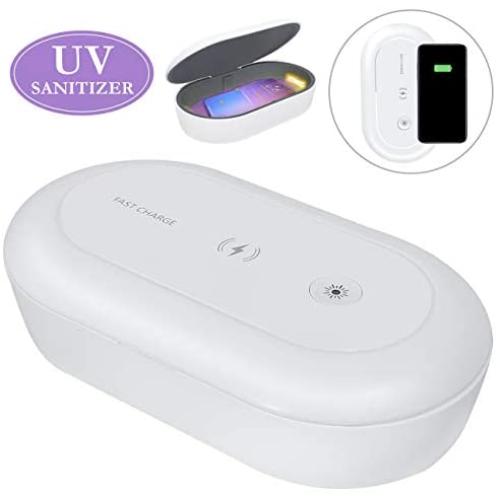 UVC Cell Phone Cleaner Box with Wireless Charger for All Smart Phones/Makeup Tools//Jewelry/Watches/Key,Fast & Effective Box