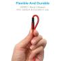 Multi Charging Cable, Multi USB Cable 3A 4FT USB Charging Cable Nylon Braided Universal 4in1 Multi Charger Cable Adapter Type-C/Micro USB Port,Compatible with Cell Phones and More (Red,1Pack)