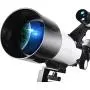 Telescope 16/40X HD Refractive Astronomical Telescope Magnification Zoom Monocular Beginners Telescope (Color : White, Size : 45-122cm)