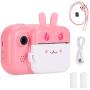 Mini Thermal Printer, 1080P Dual‑Lens 2.4‑Inch 16G Instant Print Camera for Kids, Toy Camera with Print Paper, Portable Digital Creative Print Camera for Boys and Girls(Pink)