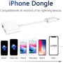[Apple MFi Certified] 2 in 1 Lightning to 3.5mm Earphone Audio & Charger Splitter Adapter, iPhone Headphone Adapter Dongle Charger Jack Aux Audio 3.5 mm for iPhone 11/11 Pro/XS/XR/X 8 7, iPad, iPod