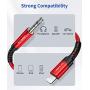 JSAUX Lightning to 3.5mm Audio Cable 6FT, [Apple Mfi Certified] iPhone Audio Headphone Jack Cable Lightning to Aux Cord Compatible with iPhone SE/11/11 Pro/11 Pro Max/X XR XS XS Max 8 8P 7 7P-Red