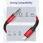 JSAUX Lightning to 3.5mm Audio Cable 6FT, [Apple Mfi Certified] iPhone Audio Headphone Jack Cable Lightning to Aux Cord Compatible with iPhone SE/11/11 Pro/11 Pro Max/X XR XS XS Max 8 8P 7 7P-Red