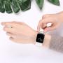 fastgo Compatible for Apple Watch Bands 38mm 40mm 42mm 44mm, Leather Stainless Steel Cuff Bracelet Strap Compatible for Iwatch Series 4 3 2 1 Women Girl Female Adjustable