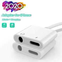 Headphones for iPhone Adapter Dongle Headphone Splitter Adapter 2 in 1 [Music & Charger] Cable Connector for iPhone 7 Plus/7/8 Plus/SE/X/XR/XS Max/11/11 Pro Support All iOS System