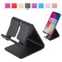 Rumfo Cell Phone Stand, Universal Portable Aluminum Desktop Charger Mount Holder Metal Charging Dock Cradle for Nintendo Switch iPhone Samsung Android Smartphones and Tablets (Black)