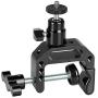 CAMVATE Heavy-Duty C Clamp Articulated 1/4"-20 Ball Head Support Holder (Black Locking Knob)