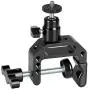 CAMVATE Heavy-Duty C Clamp Articulated 1/4"-20 Ball Head Support Holder (Black Locking Knob)