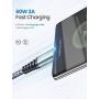 [6.6FT+6.6FT] 60W 3A USB C to USB C Fast Charging Cable,AINOPE Anti-Break USB Type C Cord C-C Compatible with Samsung Galaxy S20 S10 Note 10,iPad pro 2018,Google Pixel 4 3 2 XL,MacBook Air,Nintendo
