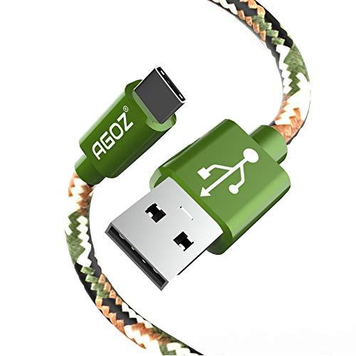 AGOZ Braided Camouflage Tactical Micro USB Fast Charging Charger Data Cable for Sony Playstation 4 Slim PS4 Dualshock 4 Controller and Xbox One Controller (10ft)