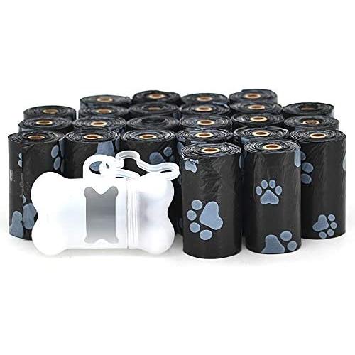 Best Pet Supplies Dog Poop Bags for Waste Refuse Cleanup, Doggy Roll Replacements for Outdoor Puppy Walking and Travel, Leak Proof and Tear Resistant, Thick Plastic - Black, 360 Bags (BK-360)