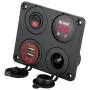 Linkstyle 4 in 1 Charger Socket Panel, 12V 4.2A Dual USB Charger Socket Power Outlet & LED Voltmeter & Cigarette Lighter Socket & Red LED Lighted ON Off Rocker Toggle Switch for Car Marine Boat Truck