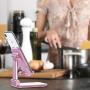 Pink Folding Phone Stand with Mirror, Adjustable Phone Holder, Stable, Portable, Compatible Mobile Phones and Tablets