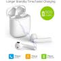 Bluetooth 5.0 Wireless Earbuds, Wireless Bluetooth Headphones with Deep Bass HiFi Stereo Sound, Built-in Mic Earphones with Portable Charging Case for iOS and Android
