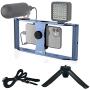 Guedieo Smartphone Video rig Aluminium Alloy Filmmaking Case Phone Video Stabilizer Grip Tripod Mount for Videomaker Film-Maker Video-grapher for iPhone 11 11pro11 max Xs XS Max XR X 8 goprohero8/7/6