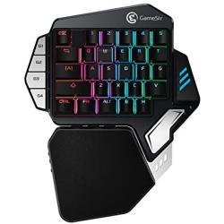 GameSir Mechanical Gaming Keyboard Z1 for PC/Mobile Phone, One-Handed Gaming Keypad with Macro Keys for FPS Game, RGB Backlighting, Anti-ghosting, Blue Key Switches, Built-in Battery (Blue Switch)