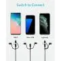 Anker Powerline II 3-in-1 Cable, Lightning/Type C/Micro USB Cable for iPhone, iPad, Huawei, HTC, LG, Samsung Galaxy, Sony Xperia, Android Smartphones, iPad Pro 2018 and More(3ft, Black)