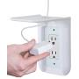 WALI Wall Outlet Shelf Standard Vertical Duplex Décor Outlet with Cable Channel Charging for Cell Phone, Dot 1st and 2nd 3rd Gen, Google Home, Speaker up to 10 lbs (OLS001-W), White, 1 Pack,