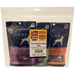 The Country Butcher Pure Premiums Natural Dog Treats, Made in USA, 4oz Resealable Bags