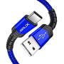 USB Type C Cable 3A Fast Charging, JSAUX(2-Pack 3.3ft+10ft) USB-A to USB-C Charge Braided Cord Compatible with Samsung Galaxy S10 S10E S9 S8 S20 Plus,Note 10 9 8,Z Flip, and Other USB C Charger(Blue)