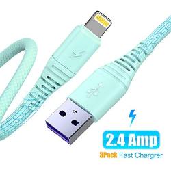 3Pack 1ft Charger Cable CABEPOW for Long 1 Foot iPhone Charger Cord/Data Sync Fast iPhone USB Charging Cable Cord Compatible for iPhone X Case/8/8 Plus/7/7 Plus/6/6s Plus/5s/5,iPad Mini Case(Blue)