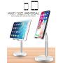 [2020 Upgraded] Cell Phone Stand, Height Angle Adjustable Phone Stand, Aenfor Thick Base Phone Holder Stand for Desk, Compatible with All Mobile Phones, White