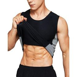 Roseate Mens Body Shaper Hot Sweat Workout Tank Top Slimming Sauna Vest Neoprene Compression Thermal Shirt