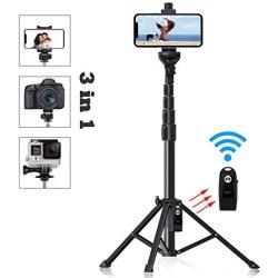 Selfie Stick Tripod, 54" Extendable Tripod Stand Phone Tripod Camera Tripod Wireless Remote Shutter Compatible with iPhone 11 pro Xs Max Xr,Android,Vlogging/Streaming/Photography/Recording