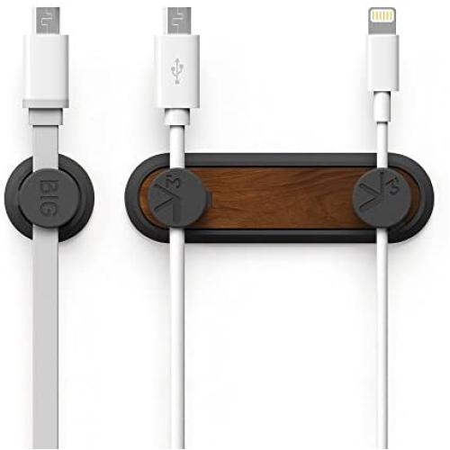 Philonext hui-99 TedGem Magnetic Cable Clips, Desktop Cord Management, Multipurpose Organizer with 3 Cable Buckles and 2 Bases for Cell Phone Cable, Dark Grey