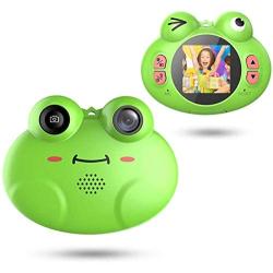 GordVE Kids Camera Toys for Boys,Gifts Rechargeable Shockproof Cute Cartoon Frog Design Mini Camera for Girls Anti-Shake Children Digital Video Camera with Games DIY Video Effects Indoor Outdoor