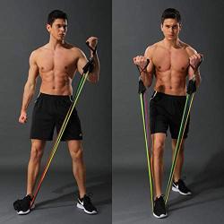 Resistance Bands Set Rubber Latex Fitness for Arms Strength Resistance Band Training Yoga Belt Elastic Band Shaping Body Home Training with Door Anchor Attachment Home Sport Exercise for Women Men