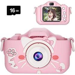 Kids Digital Camera, Rechargeable Child Camera with Soft Silicone Case&16GB Card, 8.0MP Selfie Toy Camera, Mini Children Camera Camcorder with Dual Camera Design Gift for 3-12Years Boys and Girls