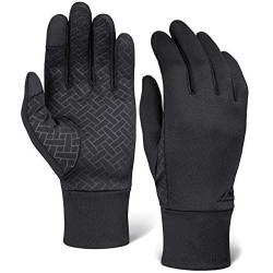 Touch Screen Running Gloves for Men & Women - Thermal Winter Glove Liners for Texting, Cycling & Driving - Thin, Lightweight & Warm Sports/Athletic Hand Gloves - Touchscreen Smartphone Compatible