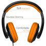 Rockpapa Comfort+ Adjustable Over Ear Headphones Earphones with Microphone in-line Volume for Adults Kids Childs Teens, Smartphones Laptops DVD MP3/4 Surface iPhone iPod iPad MacBook Black Orange