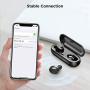 Rokono RSE-160 True Wireless Earphones Headphones, Stereo in-Ear Earbuds with Magnetic Charging Case, Built-in Mic Headset, IPX5 Waterproof, Secure Fit and Easy Pairing for Sport