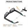 VOCALSKULL Alien 5 Bone Conduction Glasses Polarized Sunglasses Wireless Bluetooth Headset Sports Stereo Music Headphones with Microphone for iOS Android Windows Bright Black Frame (Blue Lens) VOCALSKULL Alien 5 Bone Conduction Glasses Polarized Sunglasses Wireless Bluetooth Headset Sports Stereo Music Headphones with Microphone for iOS Android Windows Bright Black Frame (Blue Lens)