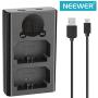 Neewer Dual USB Charger for Sony NP-FZ100 Battery, Compatible with Sony A9 A7III A7RIII Cameras, Designed with LCD Display, Versatile Charging Options
