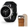 Moto 360 3rd Gen 2020 - Wear OS by Google - The Luxury Stainless Steel Smartwatch with Included Genuine Leather and High-Impact Sports Bands - Steel Gray