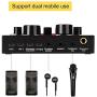 Professional Audio Stereo Headphone Amplifier for Live Streaming, Voice Changer Sound Card with Multiple Sound Effects, Audio Mixer for Music Recording ，Broadcast on Cell Phone Computer Laptop Tablet