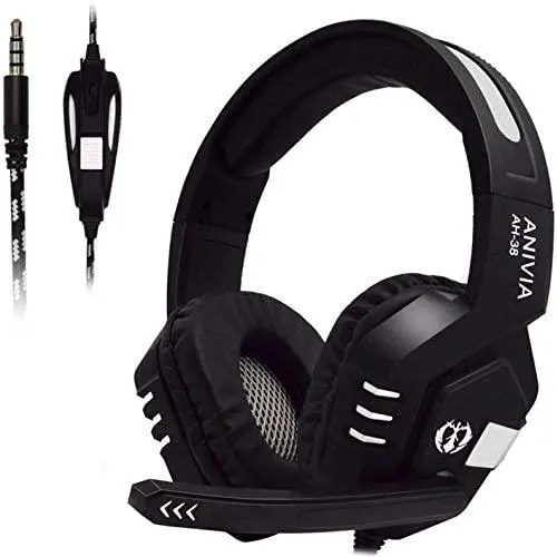 Gaming Headset for PC PS4 Xbox One Tablet Mac Smart Phone Gaming Headphone with Noise Canceling Mic,Bass Surround,Soft Memory Earmuffs AH38 (Black) Gaming Headset for PC PS4 Xbox One Tablet Mac Smart Phone Gaming Headphone with Noise Canceling Mic,Bass Surround,Soft Memory Earmuffs AH38 (Black)