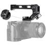 UURig R008 Camera/DSLR Top Handle ARRI Hole Connection Grip for Sony A6400 6300 Camera Cage Metal Low Angle Shots 4 Cold Shoe Mount Microphone 15MM NATO Rail Rod Clamp Tube Hole, Video Film Making