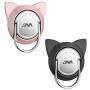 Cat Finger Phone Holder Durable, Phone Cat Ring for Magnet Car Mount, Ring Holder Compatible for iPhone XS/XS Max/XR and other Phones (2 Pack, Black/Rose Gold)